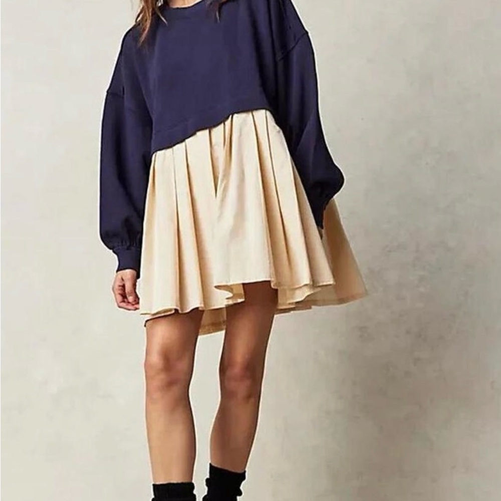 FP Movement by Free People Navy and Cream High Low Dress